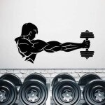 Autocollant mural halt�re sportif ¿ sticker mural de salle de sport pour amateurs de fitness ¿ pvc ...