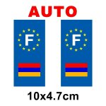 Autocollant plaque immatriculation auto drapeau armenie