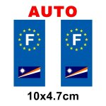 Autocollant plaque immatriculation auto drapeau marshall