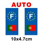 Autocollant plaque immatriculation auto drapeau portugal