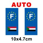 Autocollant plaque immatriculation auto drapeau soudan du sud