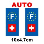 Autocollant plaque immatriculation auto drapeau suisse