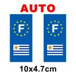 Autocollant plaque immatriculation auto drapeau uruguay