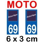 Autocollant plaque immatriculation moto dpt 69 rh�ne