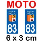 Autocollant plaque immatriculation moto dpt 83 var