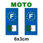 Autocollant plaque immatriculation moto drapeau algerie