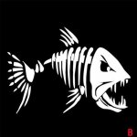 Autocollants de poisson squelette, etiquette de bouche de poisson, graphiques, bateau, voiture, canot ...
