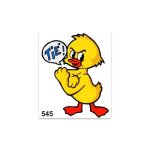 Autocollant - canetton - tie - 10 x 12 cm - rsistant - couleurs vives