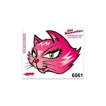 Autocollant - sticker - chat rose - 10 x 12 cm - adh�rence garantie - r�sistance durable