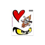 Autocollant sticker coeur yeux crâne, 10 x 12 cm Autocollant sticker coeur yeux crâne, 10 x 12 cm