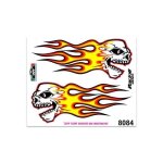 Autocollant - crânes flammes - 14 x 16 cm - haute qualité - résistance - couleurs vives Autocollant - crânes flammes - 14 x 16 cm - haute qualité - résistance - couleurs vives