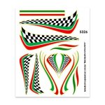 Autocollants sticker drapeau a damier italie, 35x 25 cm
