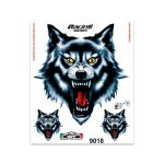 Autocollant sticker loup mchoire, 20 x 24 cm