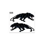 Autocollant - panth�res - 10 x 12 cm - noir - r�sistant - personnalisation v�hicule