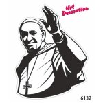 Autocollant - pape francesco - 10 x 12 cm - r�sistant - couleurs vives - personnalisation v�hicule