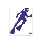 Autocollant - 4r quattroerre. it - plongeur - 14 x 16 cm - couleurs vives - r�sistance elev�e