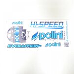 Planche de 6 autocollant stickers polini bleu pour moto scooter 011. 8055 neuf