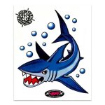 Autocollant - sticker - requin - 14 x 16 cm - noir - adh�rence garantie