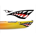 Autocollants en vinyle, squelette de poisson, bouche de requin, kayak, bateau de pche, graphiques, 4 ...