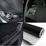 Autocollant voiture 3d fibre de carbone adhesif thermoformable noir