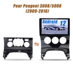 Awesafe autoradio android 12 pour peugeot 3008 / 5008(2009 - 2016) avec 1go + 32go 9'' ecran tactile ...