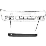 Baguette et bande protectrice, pare - chocs avant gauche vw polo de 04 / 1997 a 10 / 1999