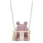 Balançoire bois coton crème, rose clair Balançoire bois coton crème, rose clair