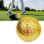 Balles de golf dor�es pour golfeur, 1 pi�ce, pour int�rieur et ext�rieur, entra�nement au swing, putter, ...
