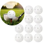Balles de golf d'entranement avec trous pack de 10 blanc