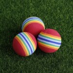 Balles de golf pour pratique en intrieur, 38mm, 20 pices, arc en ciel, rayures en mousse, eponge, balanoire ...
