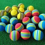 Balles de golf en mousse eva, 10 pices / sac, en eponge arc - en - ciel jaune / rouge / bleu, pour pratique ...