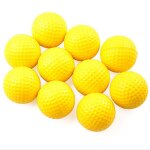 Balles de golf en plastique, 10 pi�ces, jaunes, souples et elastiques, pour l'entra�nement et les sports ...