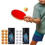 Balles de tennis de table de sport, blanc / orange, taille officielle 40mm + trois etoiles, professionnelles, ...