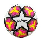 Ballon de football out2play etoil taille 5 - 400 g blanc avec motifs etoile multicolores