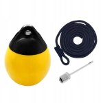 Ballon gonflable pour bateau fender ball jaune avec corde noire