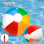 Ballon de plage gonflable en pvc color� pour enfants, jouet de natation d'�t�, de piscine, de sport aquatique, ...