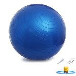 Ballon suisse fitness gym yoga epais couleur unie 65 cm bleu