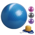 Ballon de yoga / fitness taille m 65 cm - bleu