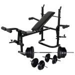 Banc d'entranement avec support de poids jeu d'haltres 60, 5 kg helloshop26 02 0000020