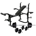 Banc d'entranement avec support de poids jeu d'haltres 60, 5kg