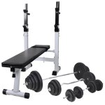 Banc d'entra�nement avec support de poids jeu d'halt�res 120 kg sport fitness musculation helloshop26 ...