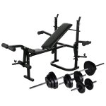 Banc d'entraînement avec support de poids jeu d'haltères 30, 5kg Banc d'entraînement avec support de poids jeu d'haltères 30, 5kg