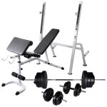 Banc d'entra�nement et support de poids jeu d'halt�res 60, 5 kg
