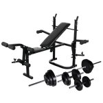 Banc de musculation complet d'entranement avec support de poids jeu d'haltres 30, 5 kg helloshop26 ...