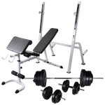 Banc de musculation d'entraînement et support de poids jeu d'haltères 60, 5 kg helloshop26 02 0000025 ... Banc de musculation d'entraînement et support de poids jeu d'haltères 60, 5 kg helloshop26 02 0000025 ...