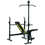 Banc de musculation fitness entrainement complet dossier r�glable cordes traction curler supports barre ...