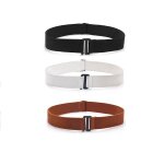 Bande de pull encombrant, ceinture elastique rglable pour jeans 3 pices blanc + noir + marron