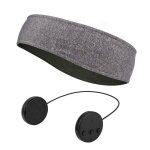 Bandeau avec casque bluetooth et microphone noir gris Bandeau avec casque bluetooth et microphone noir gris