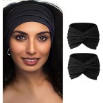 Bandeau cheveux 2 pièces style croisé noué sans couture en fibre douce serre tête elastique confortable ... Bandeau cheveux 2 pièces style croisé noué sans couture en fibre douce serre tête elastique confortable ...