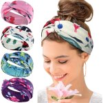 Bandeau cheveux femme, headband elastique large flower headwear, yoga hair bands accessoire 4 pi�ces